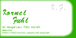 kornel fuhl business card