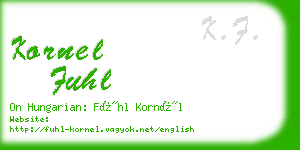 kornel fuhl business card